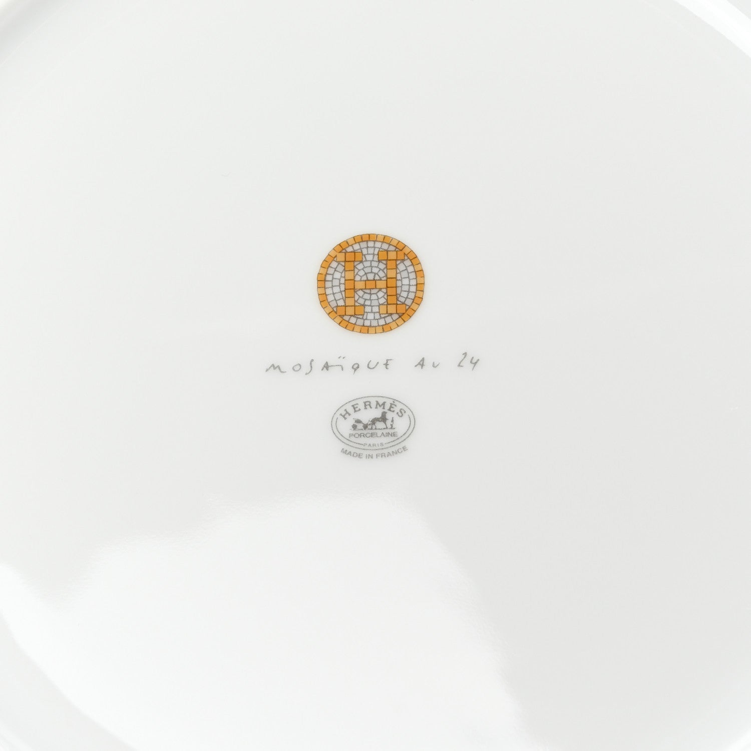 Hermes Porcelain Mosaique Au 24 Gold Dinner Plate Set of 2 5 of 6