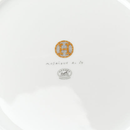 Hermes Porcelain Mosaique Au 24 Gold Dinner Plate Set of 2 5 of 6