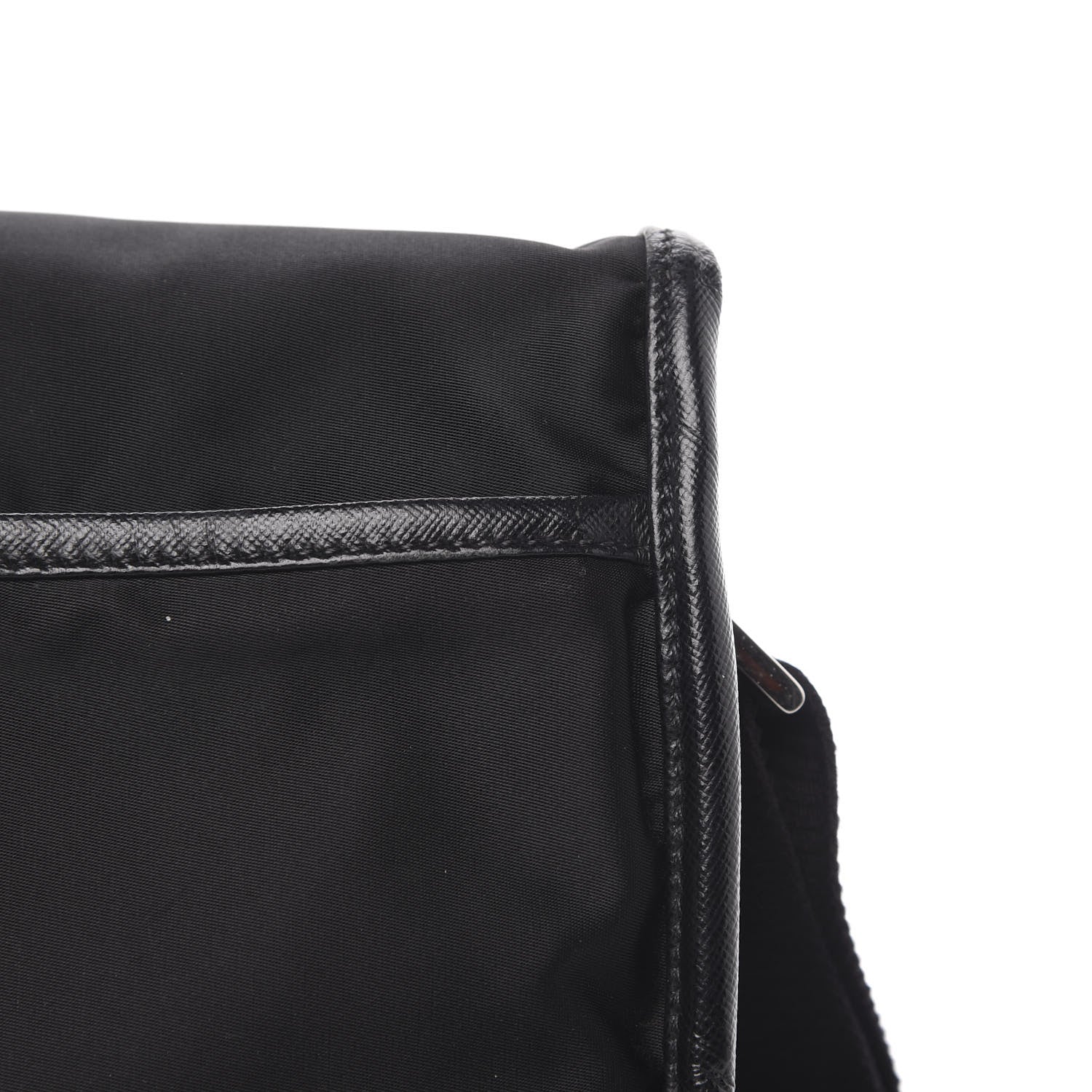 Prada Tessuto Nylon Saffiano Logo Messenger Bag Black 10 of 10
