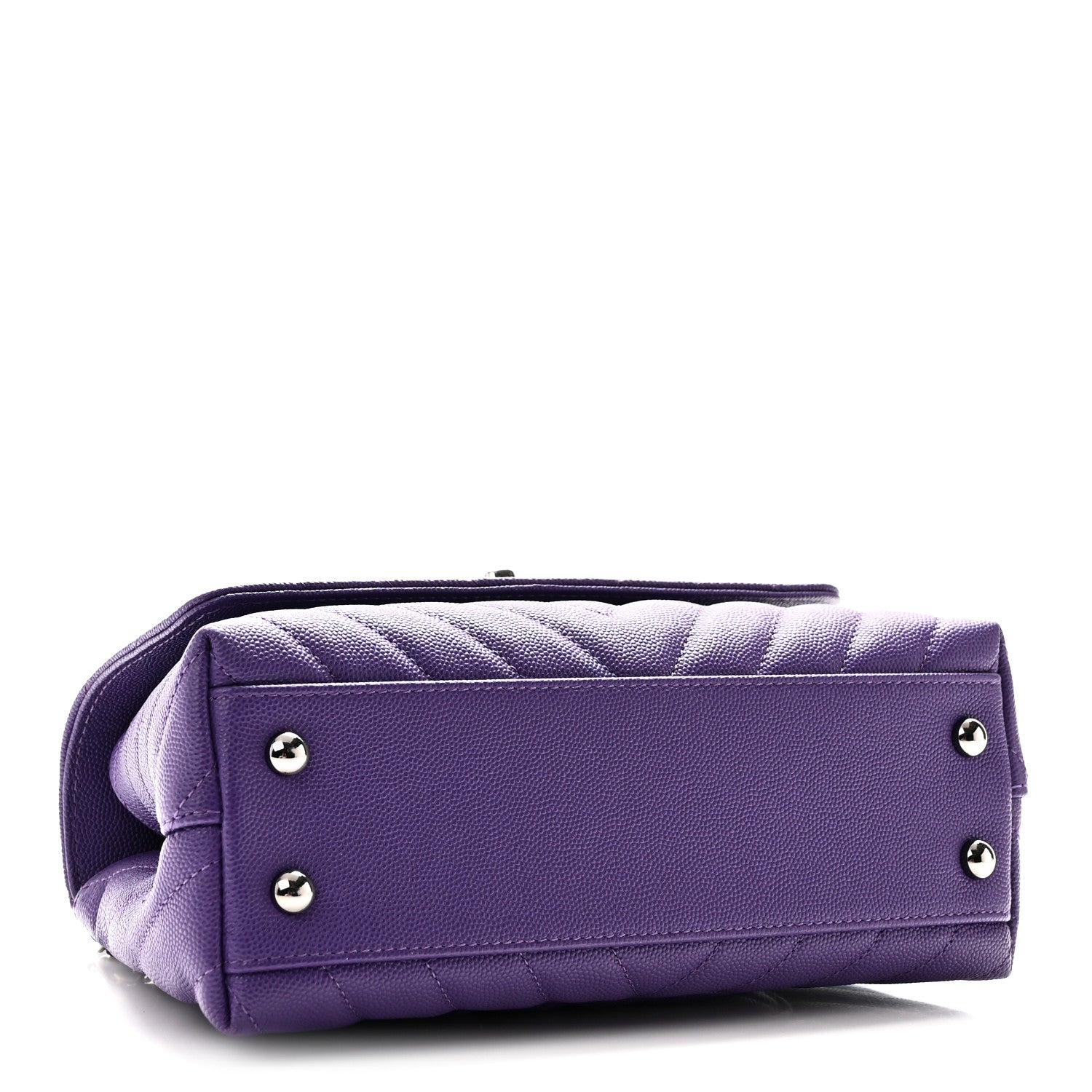 Chanel Caviar Chevron Quilted Mini Coco Handle Flap Purple 4 of 10