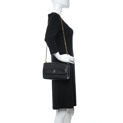 Saint Laurent Lambskin Quilted Victoire Shoulder Bag Black 2 of 9