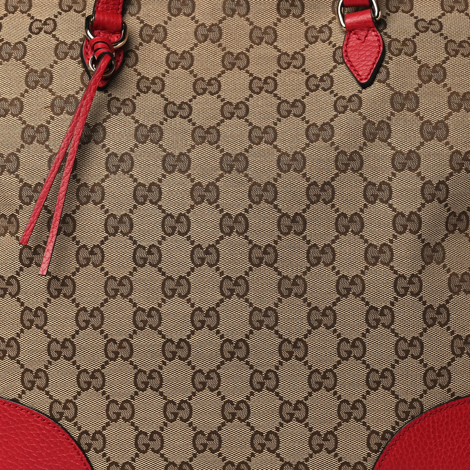 Gucci Monogram Bree Zippered Tote Beige Red 8 of 11