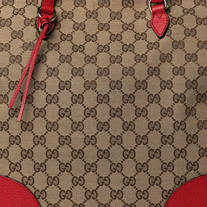 Gucci Monogram Bree Zippered Tote Beige Red 8 of 11