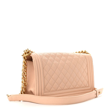 Chanel Caviar Quilted Medium Boy Flap Beige 3 of 9