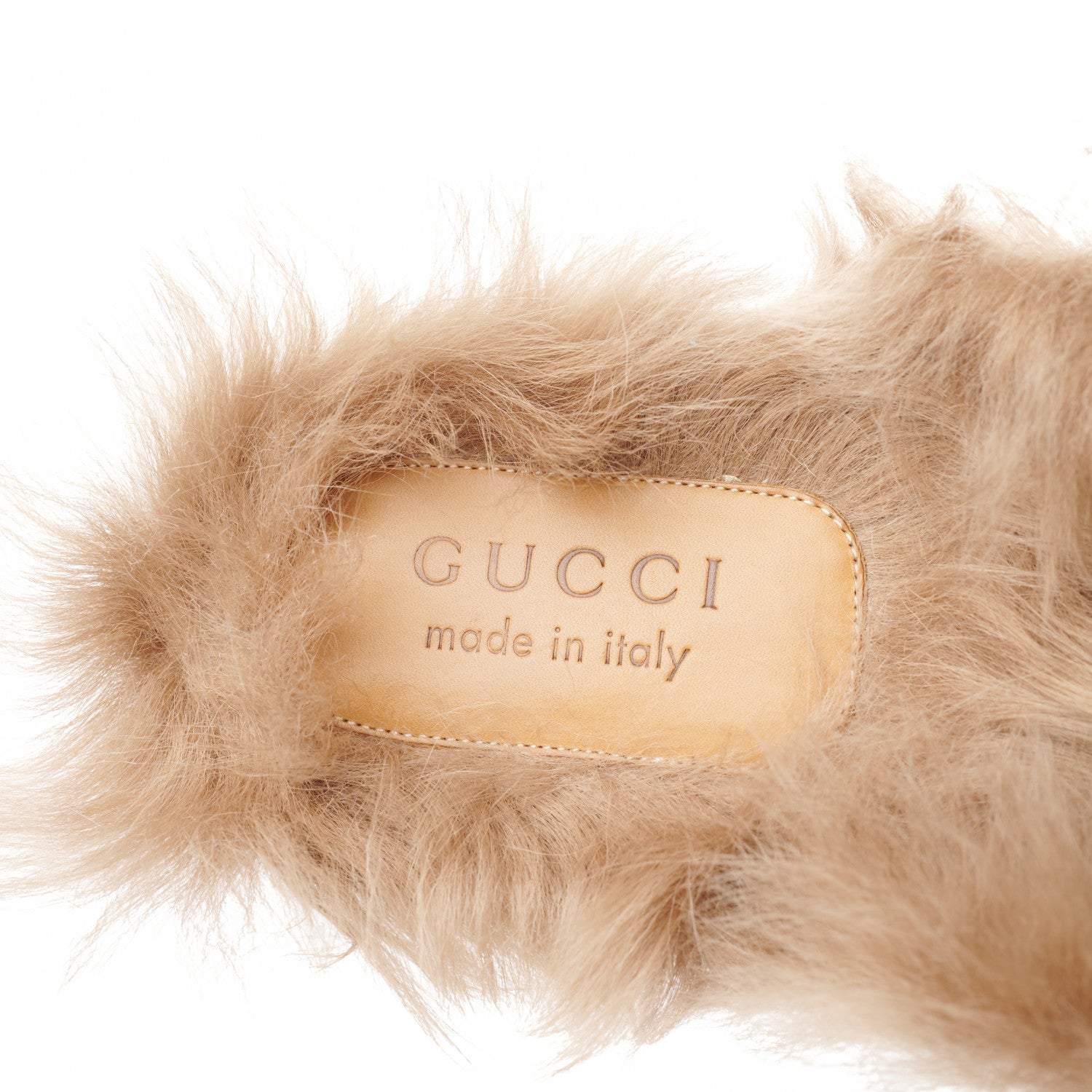 Gucci Goatskin Fur Web GG Mens Princetown Slippers 10 Black 5 of 8