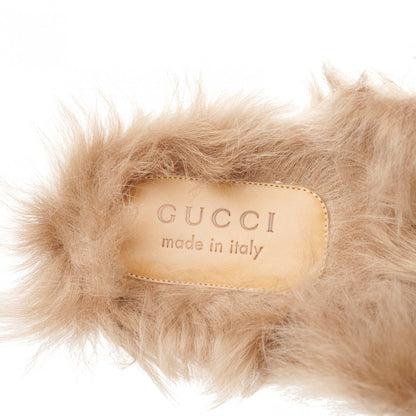 Gucci Goatskin Fur Web GG Mens Princetown Slippers 10 Black 5 of 8