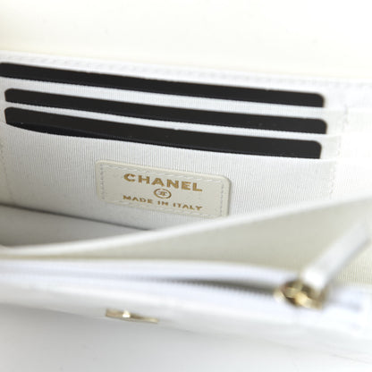 Chanel Calfskin Quilted Pearl Mini Wallet On Chain WOC White 8 of 11