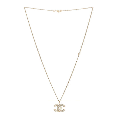 Chanel Crystal Pearl CC Pendant Necklace Gold 3 of 5