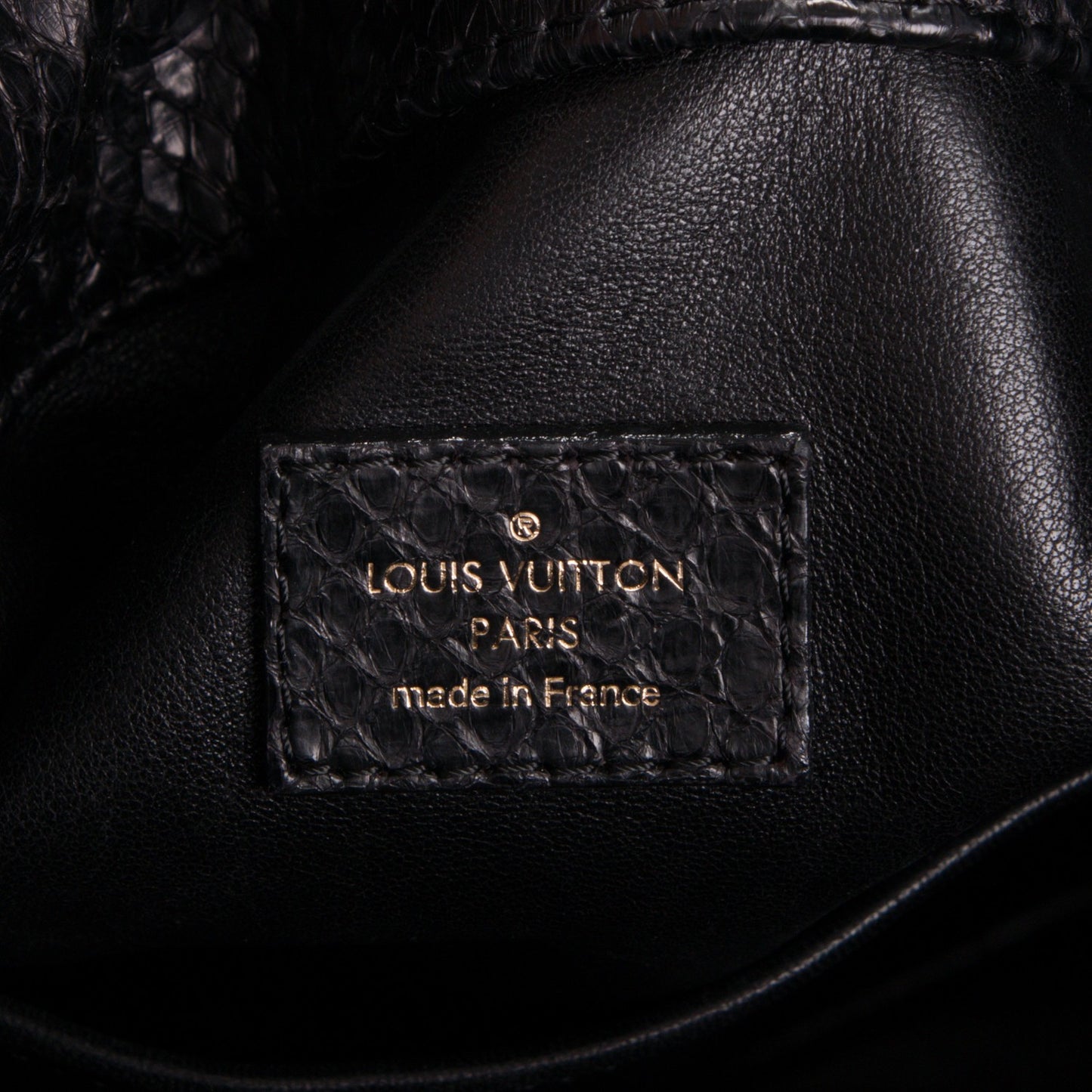 Snakeskin Embossed Monogram Artsy MM Black