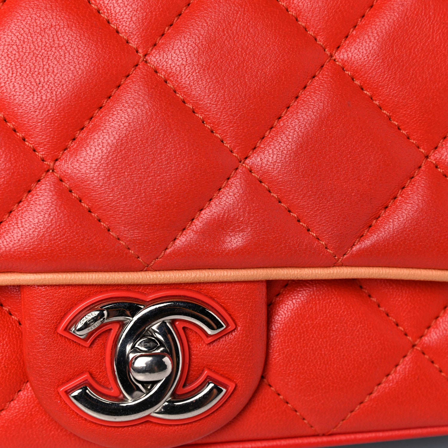Chanel Lambskin Plexiglass Quilted Small Cuba Color Flap Red Multicolor 17 of 17