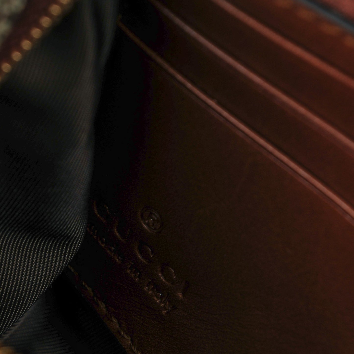 GG Supreme Monogram Wrist Wallet Brown