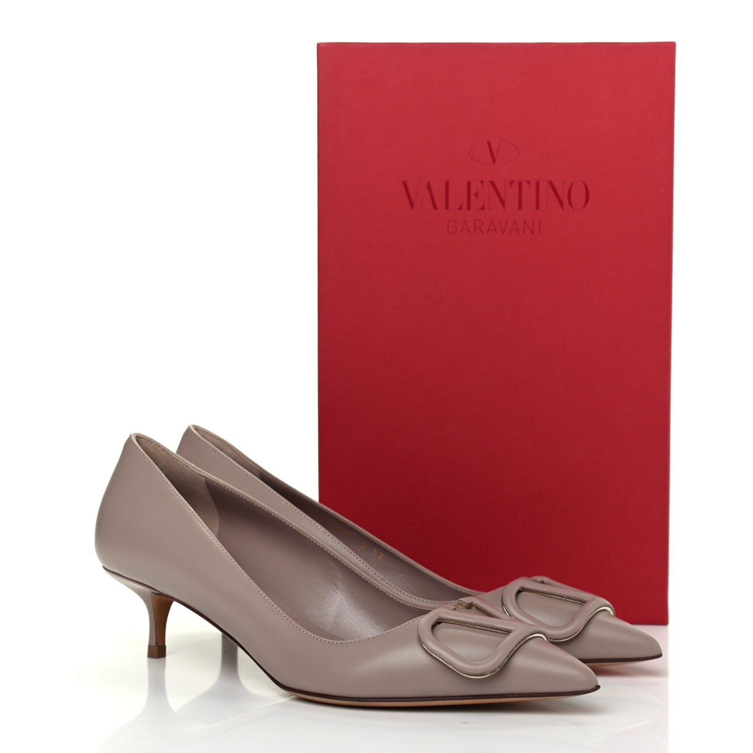 Valentino Garavani Calfskin Tonal Vlogo 45mm Pumps 37 Poudre 12 of 12