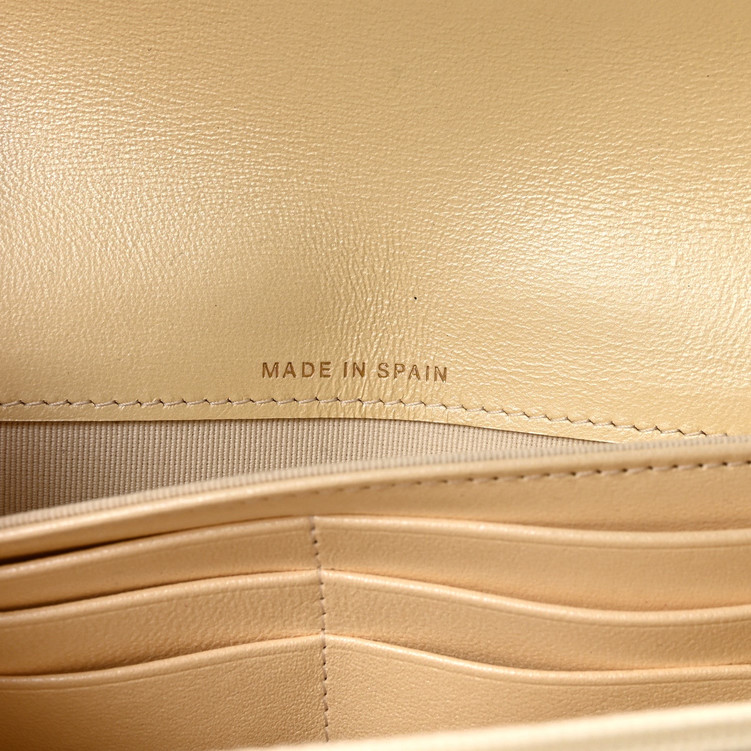 Chanel Iridescent Lambskin Quilted CC Flap Wallet Beige 7 of 9