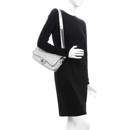 Chanel Metallic Calfskin Quilted Small Chain Detail Flap Silver 2 of 7