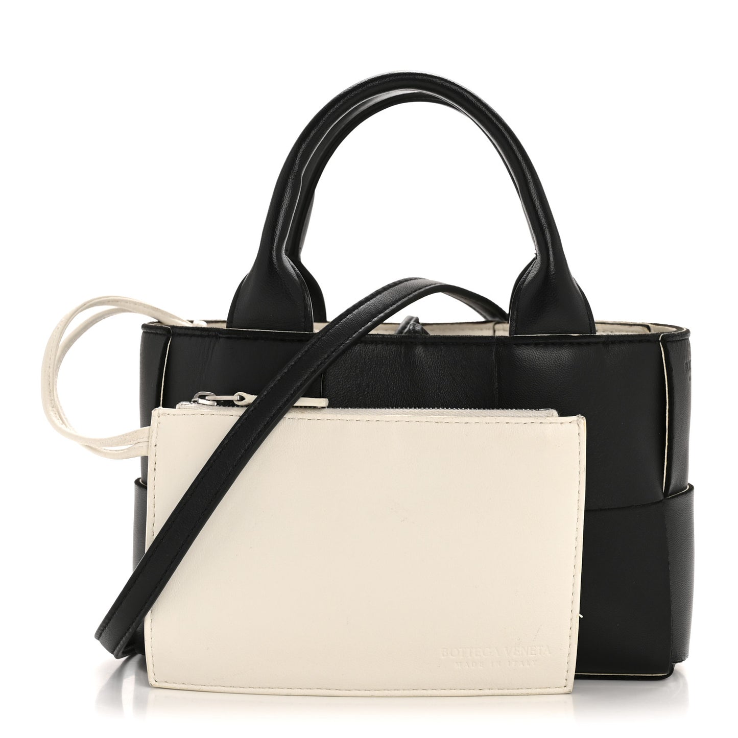 Calfskin Maxi Intrecciato Mini Arco Tote Black