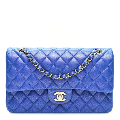 Chanel Iridescent Caviar Quilted Medium Double Flap Blue 1 of 11