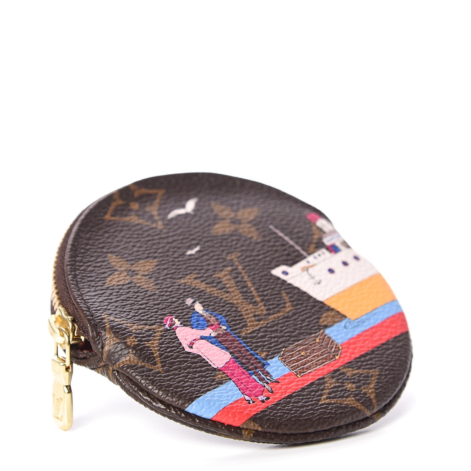Louis Vuitton Monogram 2016 Christmas Animation Round Coin Purse Rouge 3 of 5