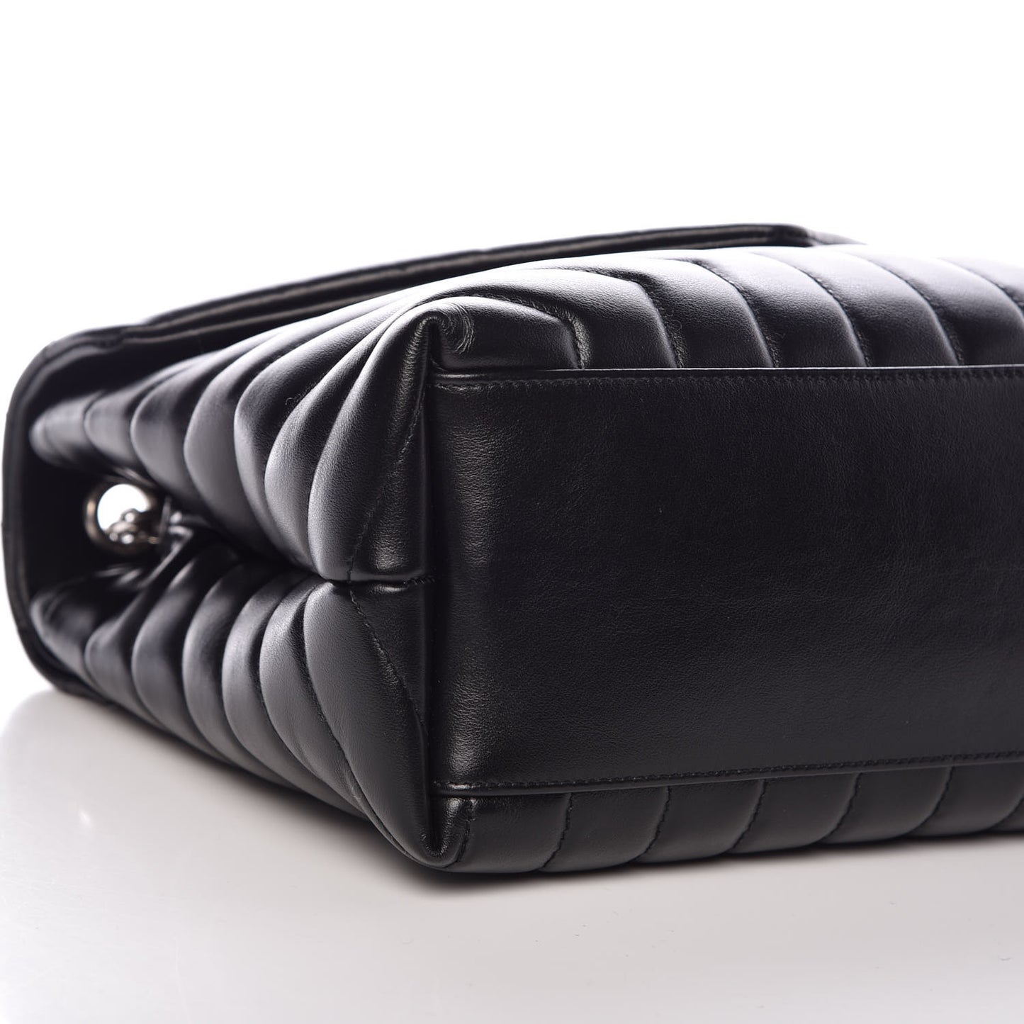 Calfskin Y Quilted Monogram Medium Loulou Chain Satchel Black