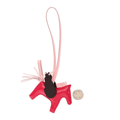 Hermes Milo Lambskin Grigri Rodeo Pegase Horse Bag Charm PM Framboise Rose Sakura Rouge Sellier 2 of 5