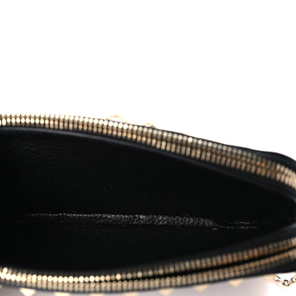 Valentino Garavani Pebbled Calfskin Rockstud Small Chain Shoulder Bag Black 7 of 10