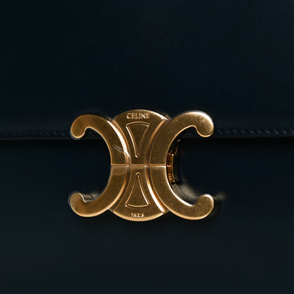 Celine Shiny Calfskin Medium Triomphe Navy Blue 14 of 14