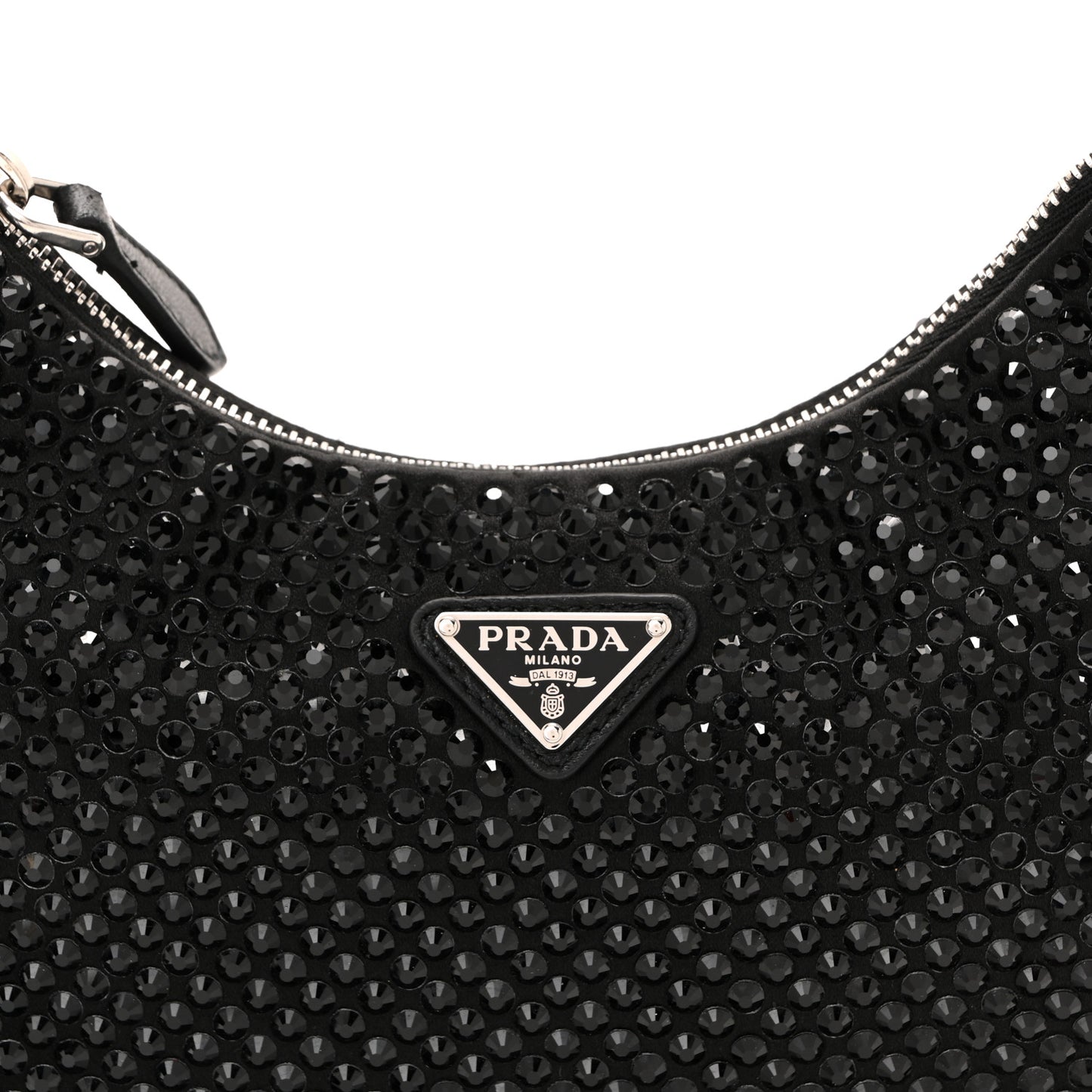 Satin Crystal Re-Edition 2005 Shoulder Bag Black