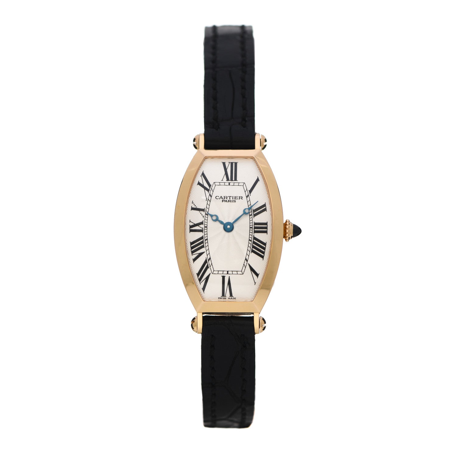 Cartier 18K Yellow Gold Alligator 21mm Tonneau Manual Winding Watch 1 of 4