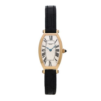 Cartier 18K Yellow Gold Alligator 21mm Tonneau Manual Winding Watch 1 of 4