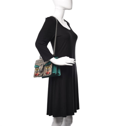 Gucci GG Supreme Monogram Willow Hill Embroidered Small Dionysus Shoulder Bag Emerald 3 of 11