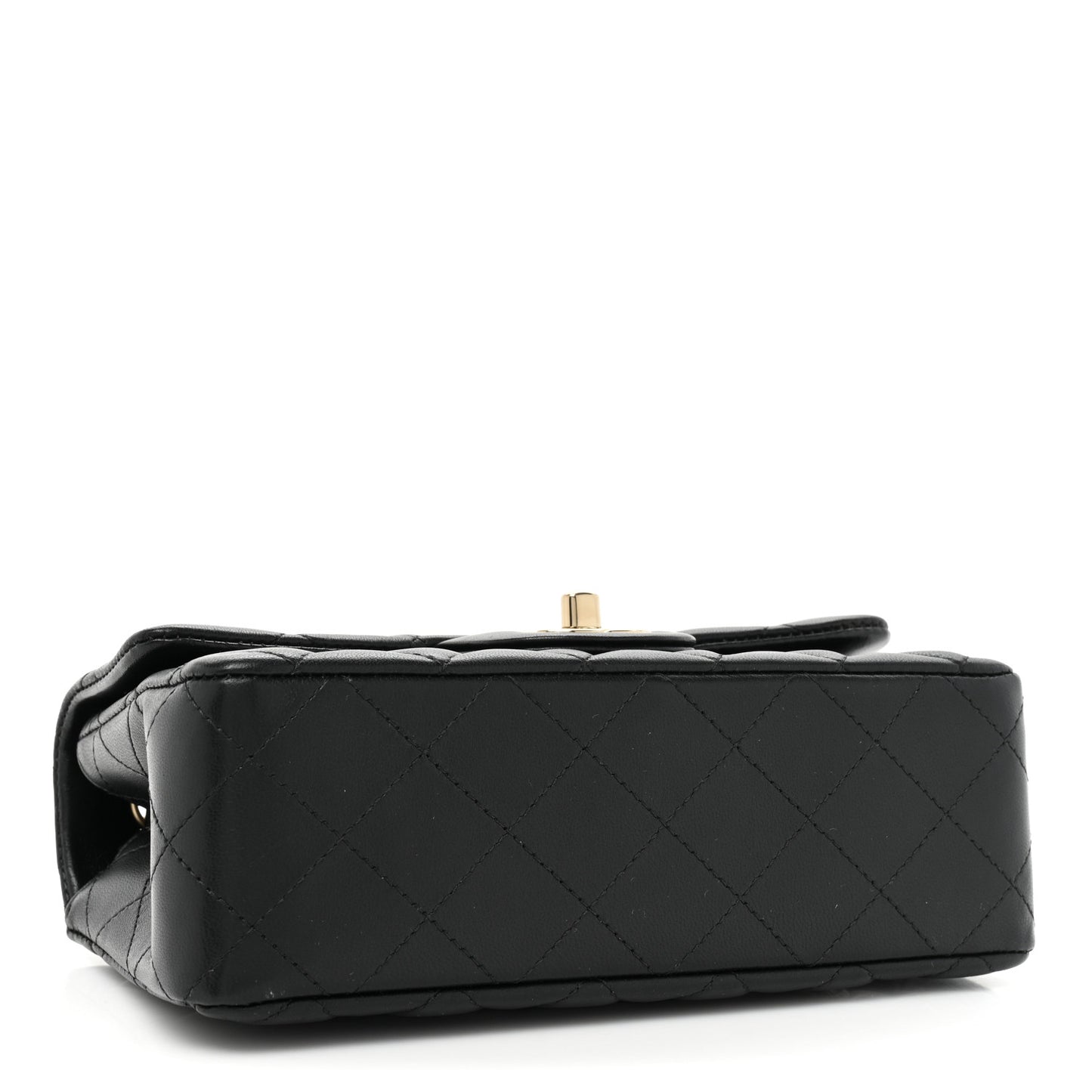 Lambskin Quilted Mini Rectangular Flap Black