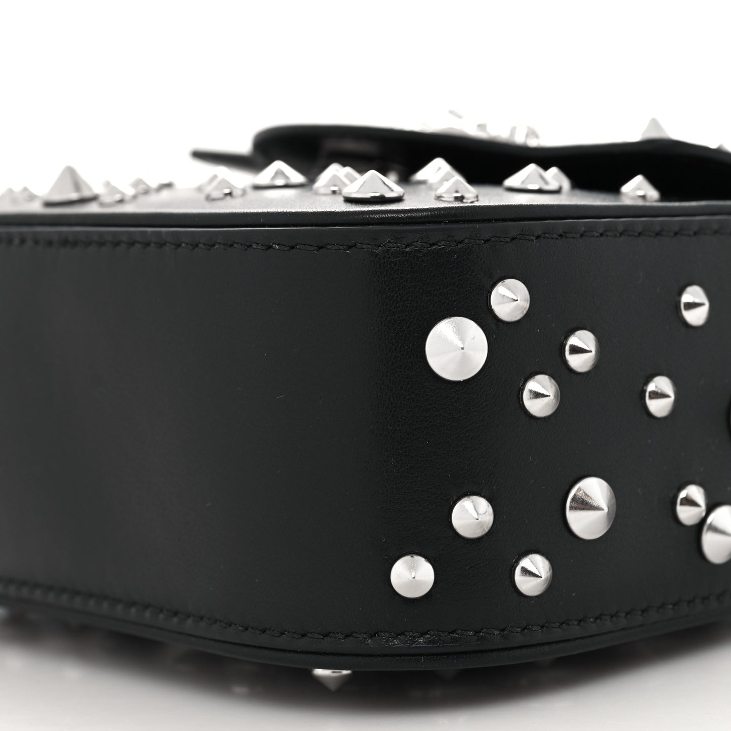 Grained Calfskin Spiked Micro La Medusa Bag Black