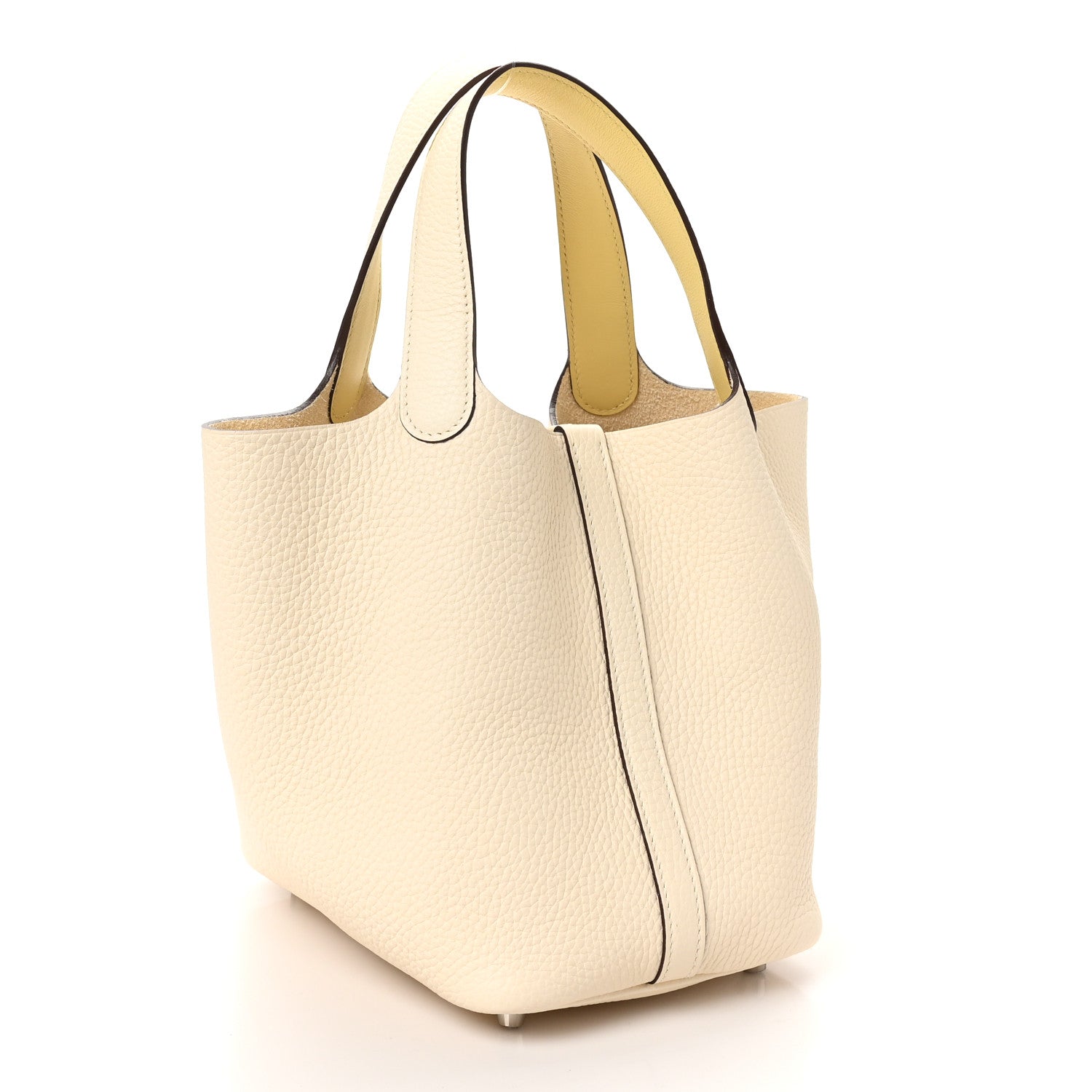 Hermes Taurillon Clemence Swift Eclat Picotin Lock 18 PM Nata Jaune Poussin 3 of 10