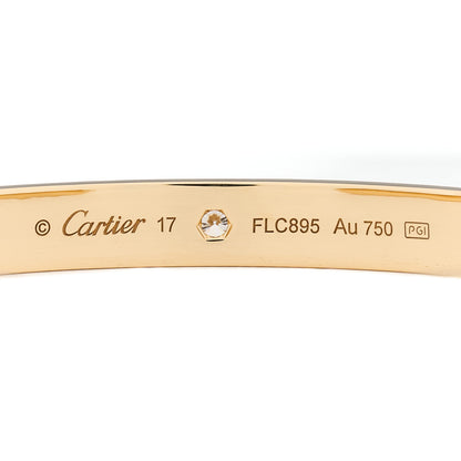 Cartier 18K Yellow Gold 1 Diamond LOVE Cuff Bracelet 17 3 of 3