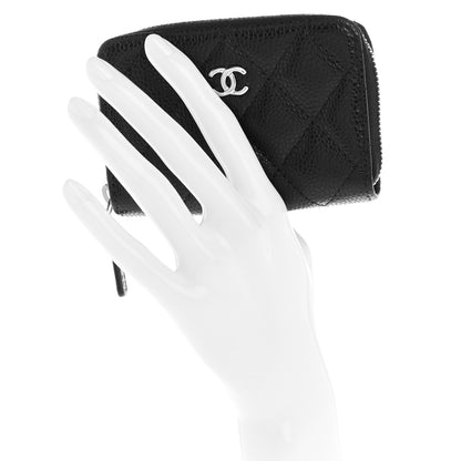 Chanel Caviar Quilted Zip Coin Purse Black 2 of 8