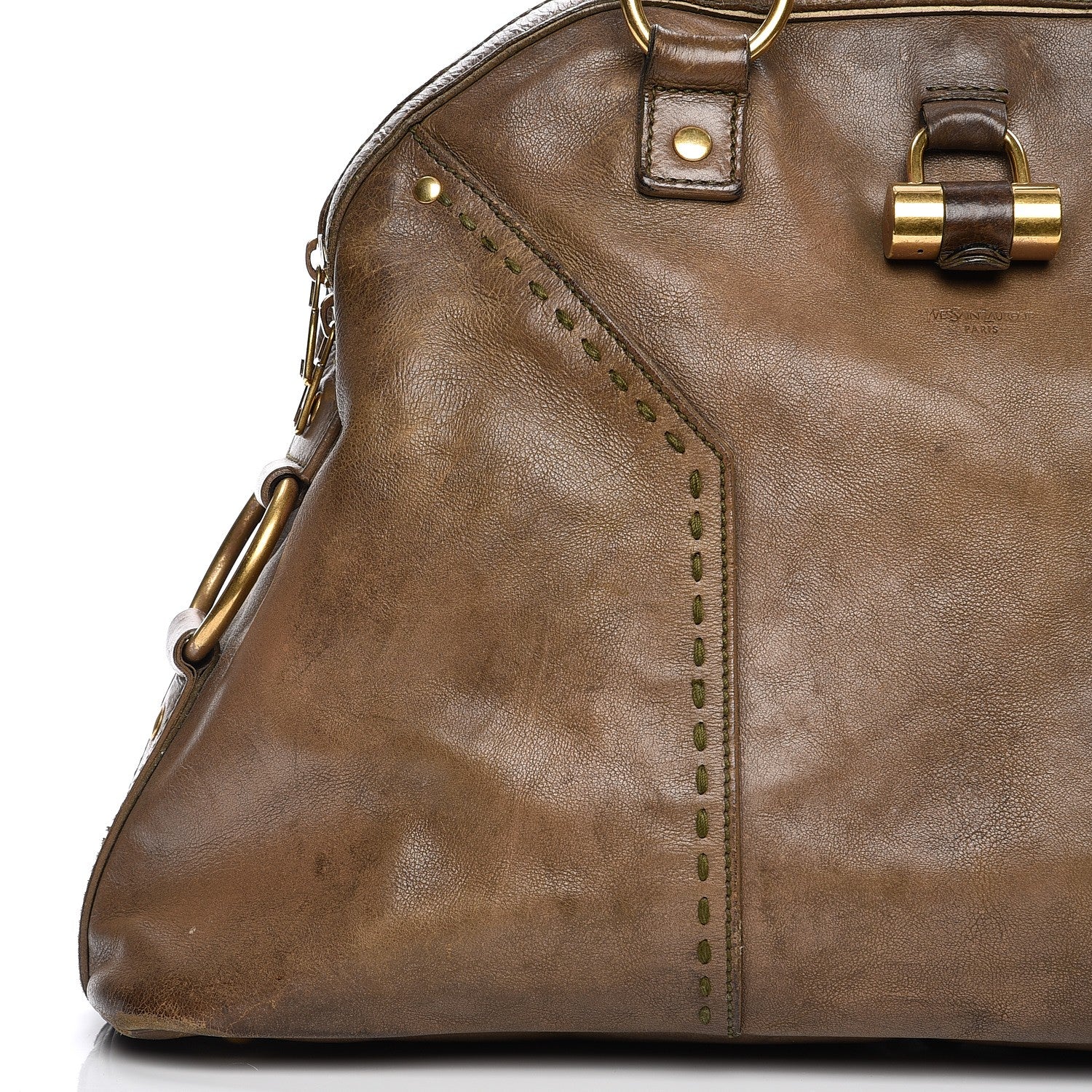 Saint Laurent Calfskin Large Muse Olive 8 of 22
