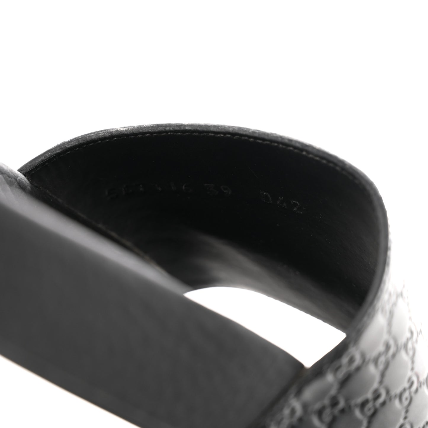 Microguccissima Slide Sandals 39 Black