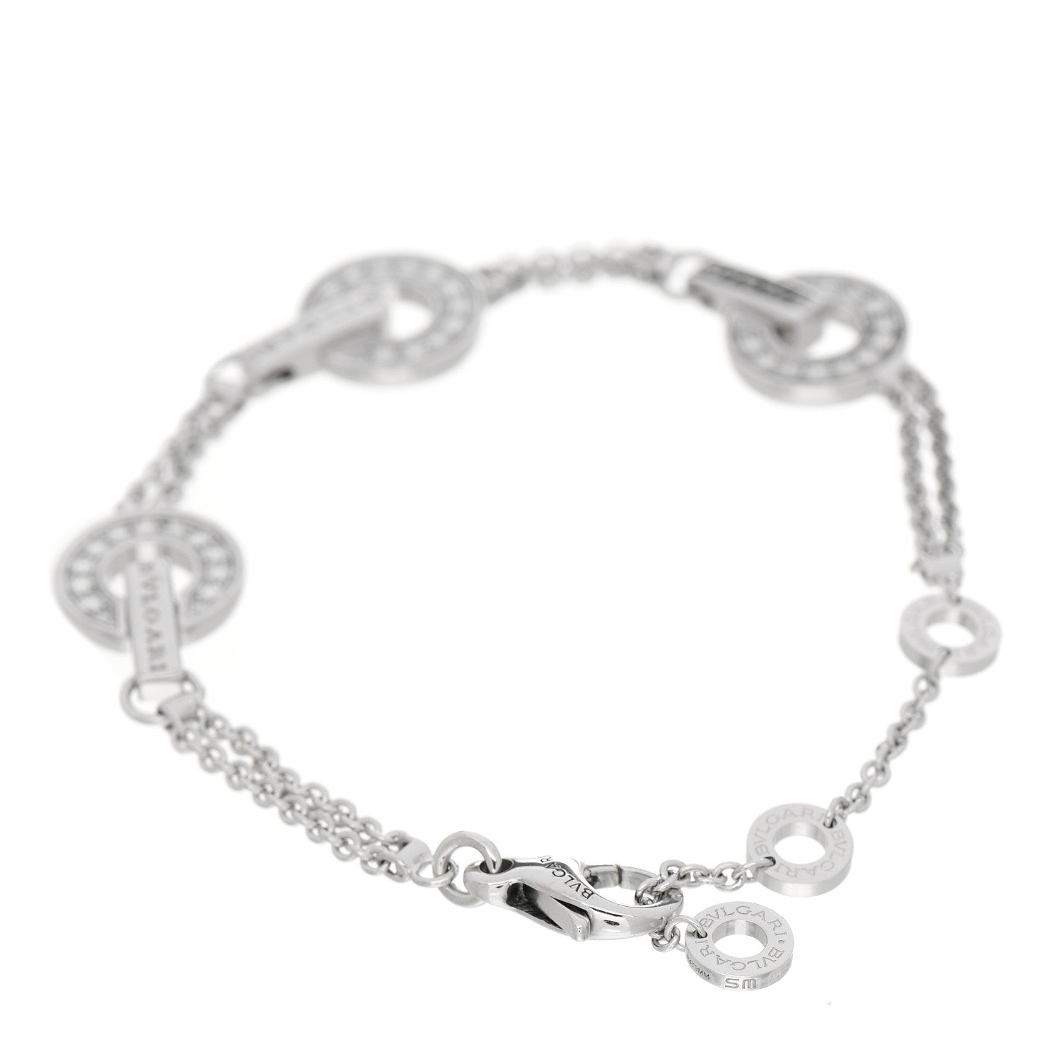 Bulgari 18K White Gold Diamond BVLGARI BVLGARI Openwork Bracelet SM 2 of 5