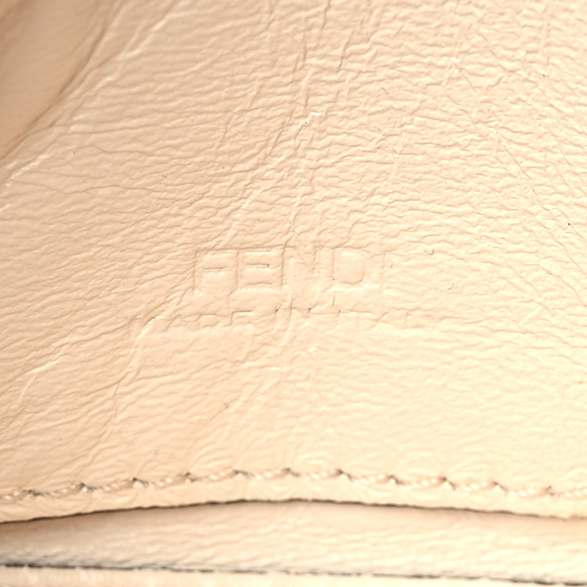 Nappa Matisse FF Embossed Nano Baguette Charm White