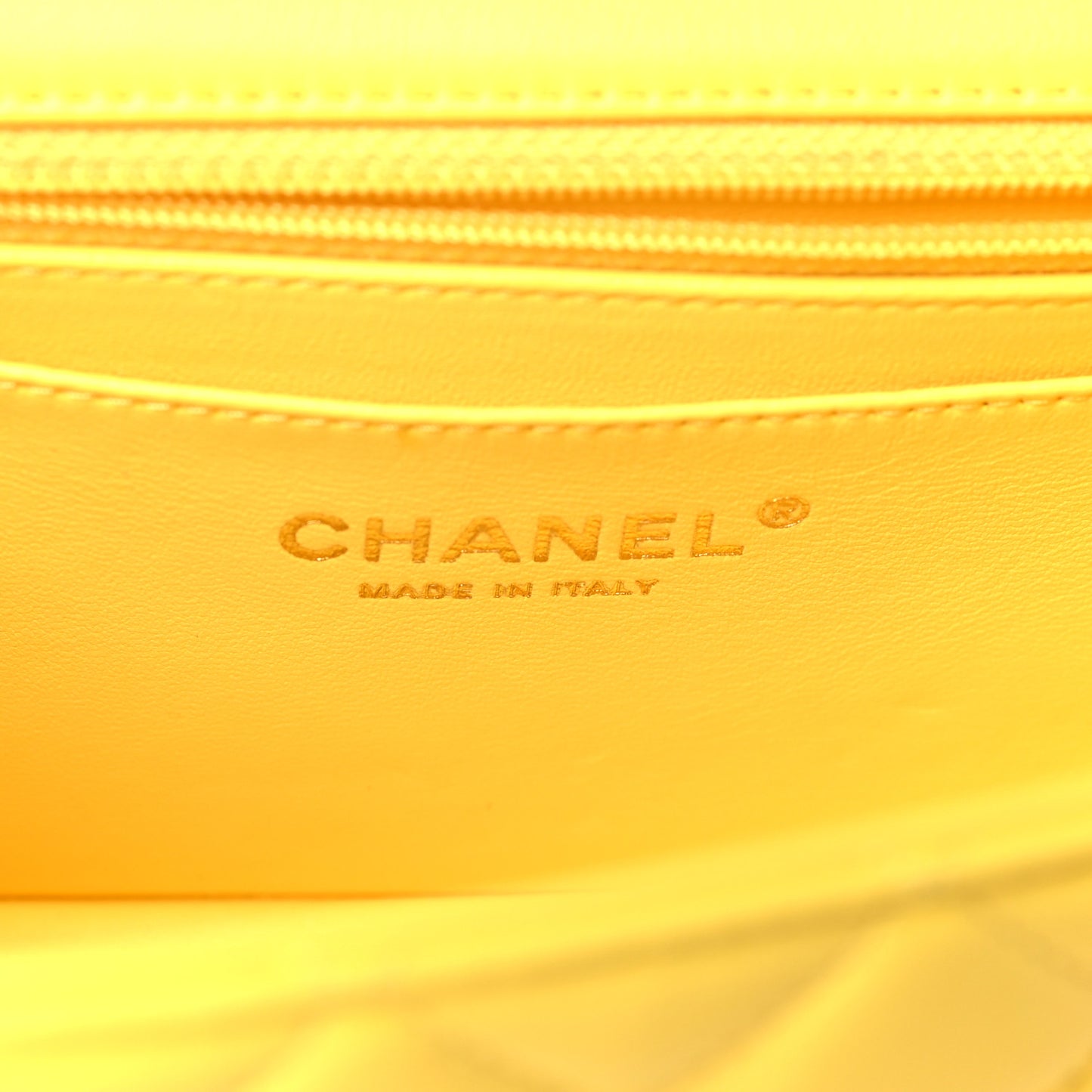 Lambskin Quilted Mini Rectangular Flap Yellow