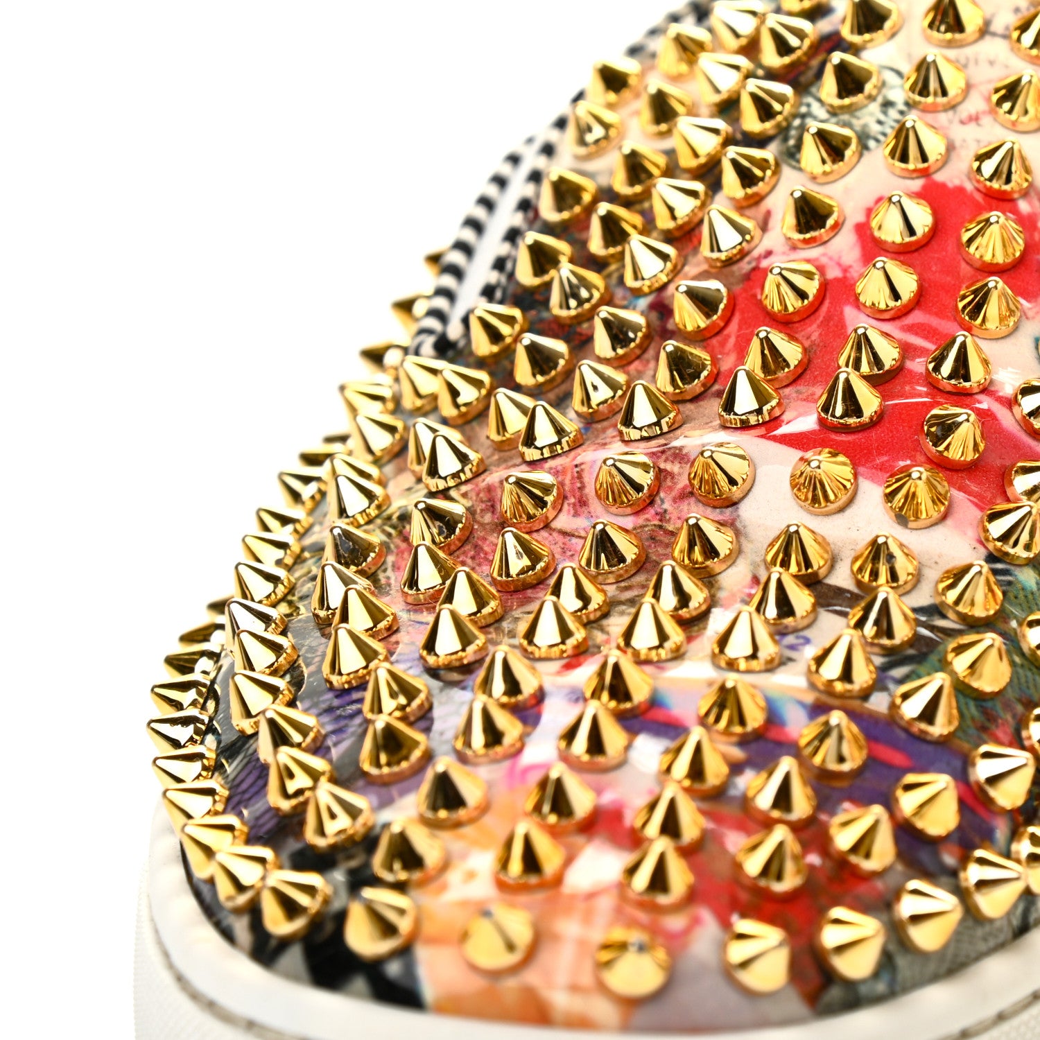 Christian Louboutin Patent Womens Spikes Pik Boat Flats 39.5 Multicolor 11 of 13