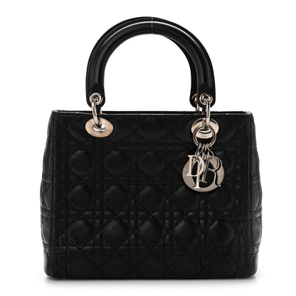Christian Dior Lambskin Cannage Medium Lady Dior Black 2 of 27