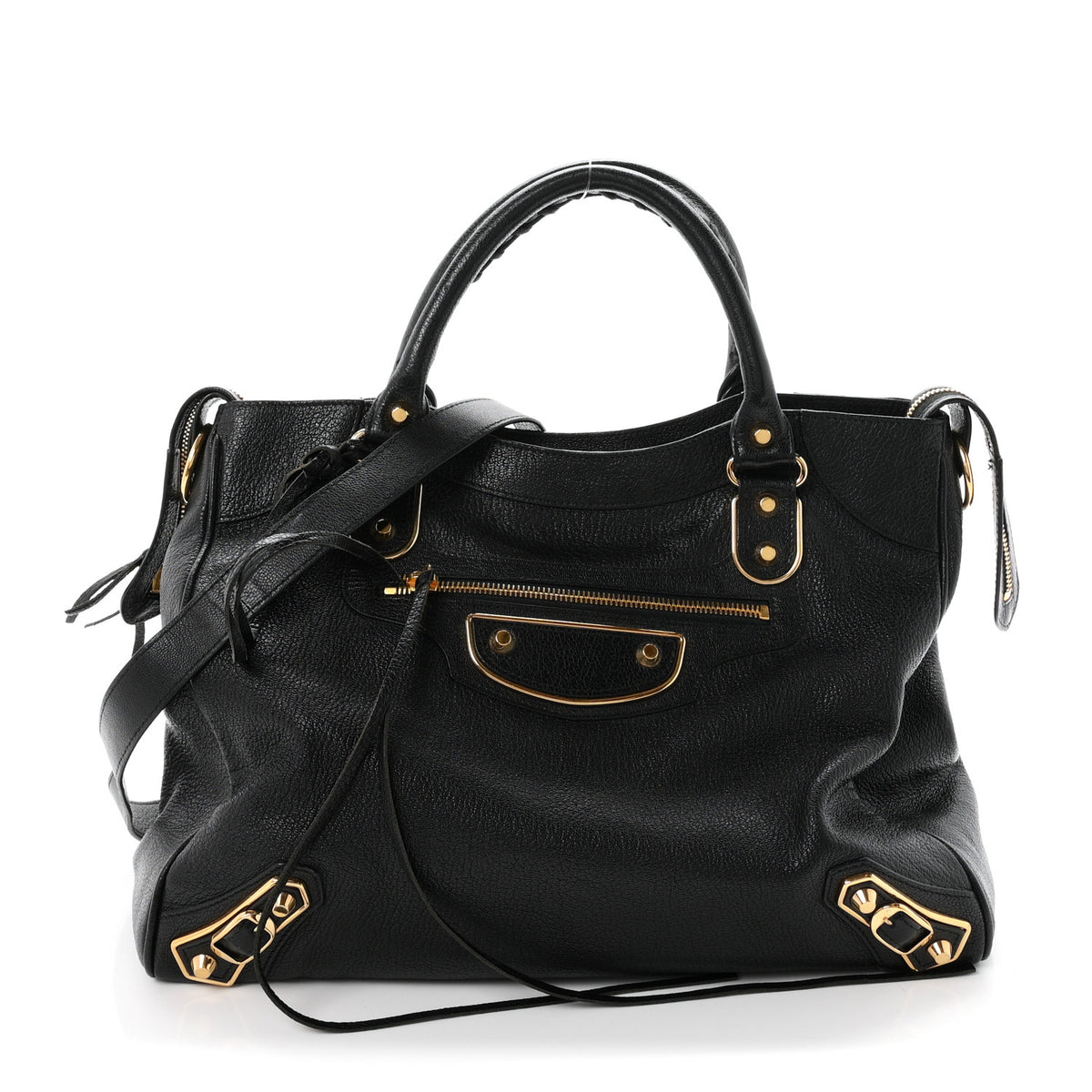 Chevre Gold Metallic Edge Hardware Velo Black