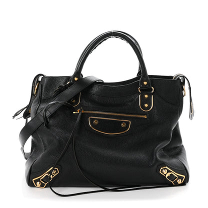Balenciaga Chevre Gold Metallic Edge Hardware Velo Black 1 of 11