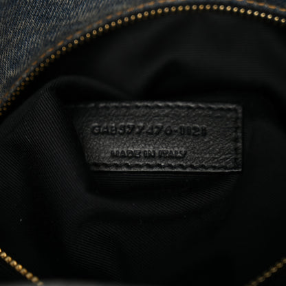 Saint Laurent Denim Quilted Small Loulou Puffer Monogram Chain Satchel Blue Cinnamon 7 of 10