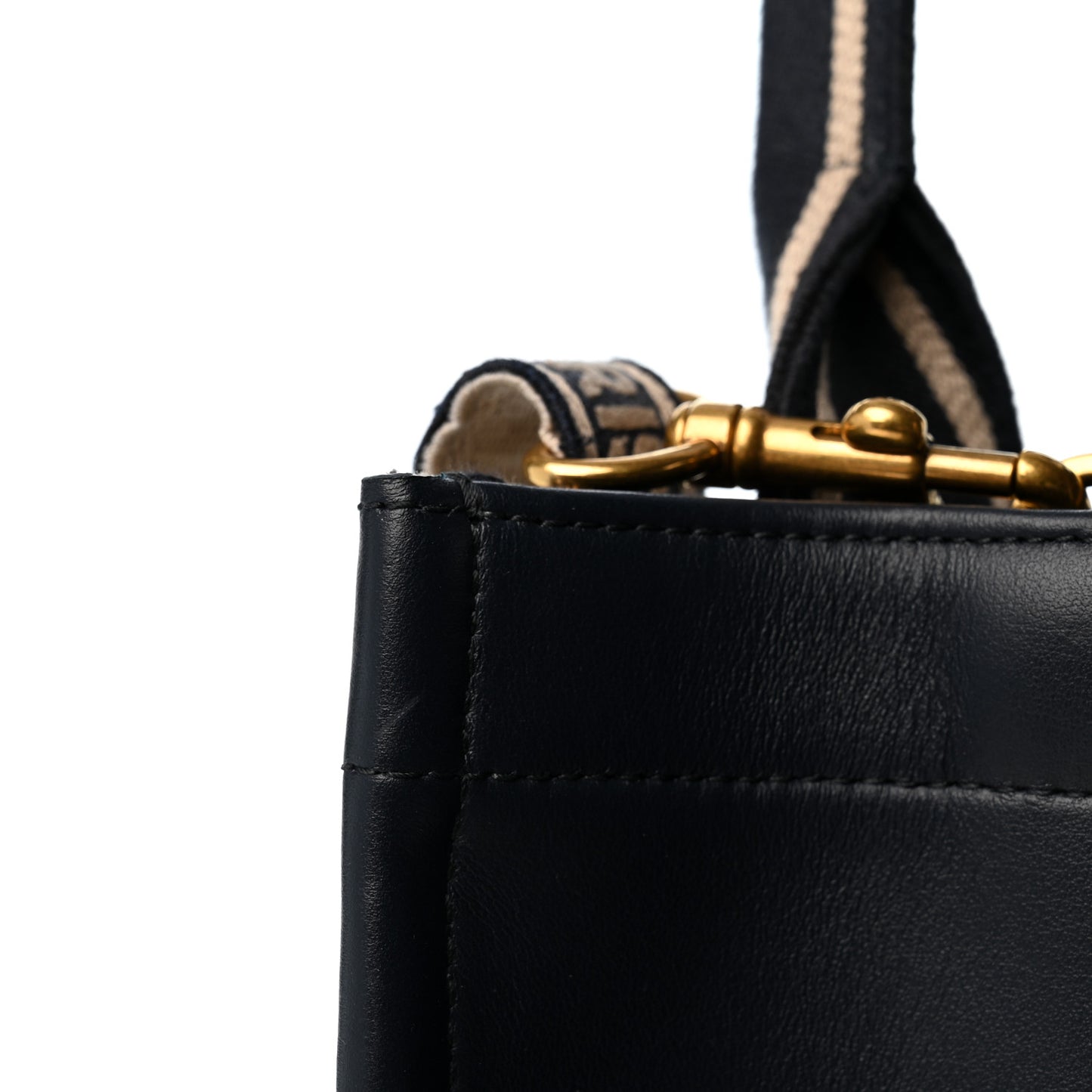 Oblique Calfskin Small Book Tote With Strap Blue Multicolor