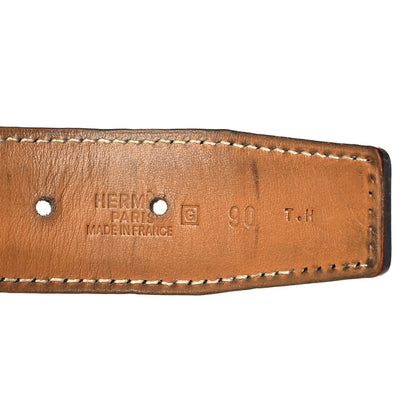 Hermes Box Chamonix 32mm H Belt 90 Black Gold 3 of 12