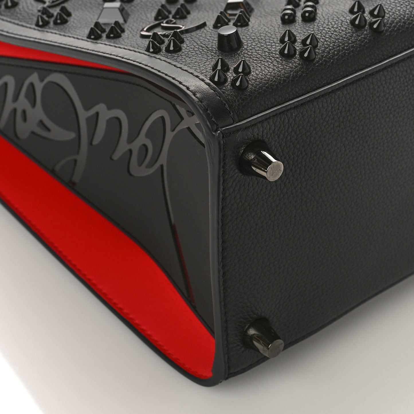 Calfskin Spikes Loubinthesky Medium Paloma Black