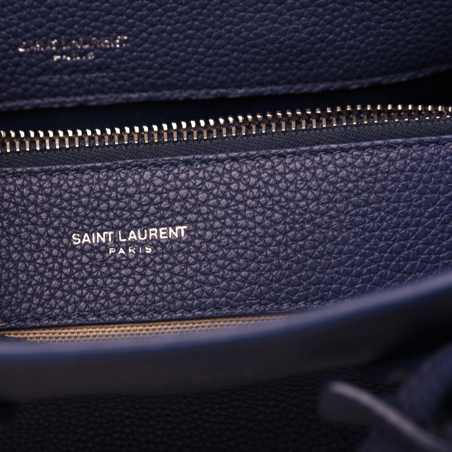 Saint Laurent Grained Calfskin Baby Sac De Jour Souple Denim 6 of 9