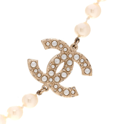 Chanel Pearl Crystal CC Short Necklace Gold 4 of 7