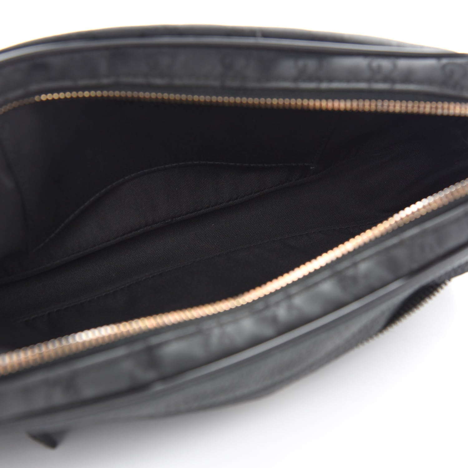 Gucci Pebbled Calfskin Nylon Monogram Belt Bag Black 5 of 10